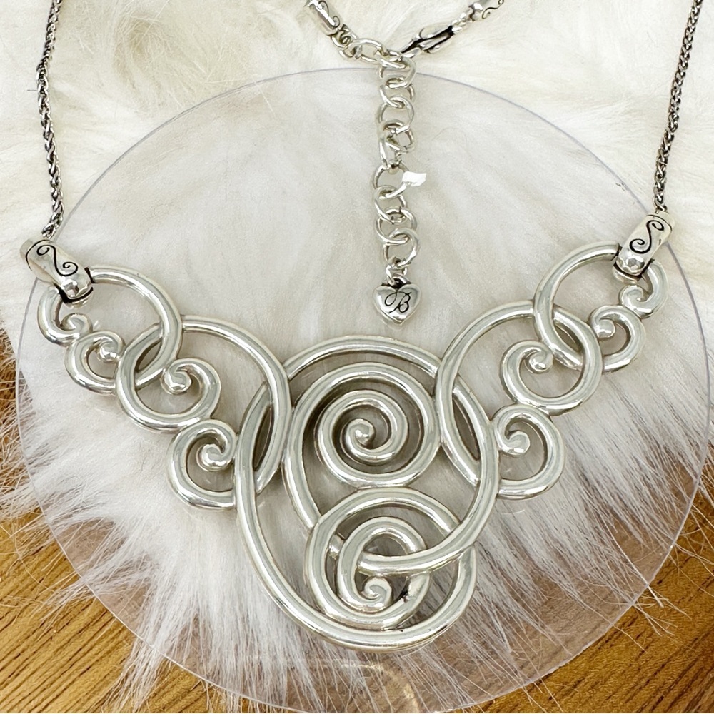 Brighton Open Scroll Statement Collar Necklace Si… - image 3